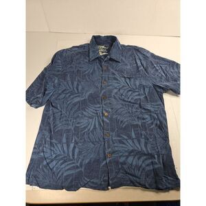 Jamaica Jaxx Silk Shirt Men XL Button Up Floral Pocket‎ Short Sleeve Shirt Beach